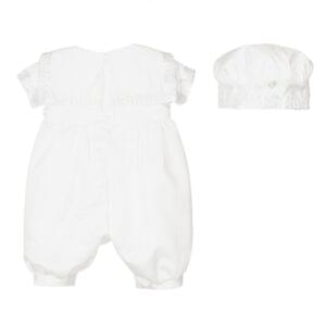 White Baby Romper & Hat Set