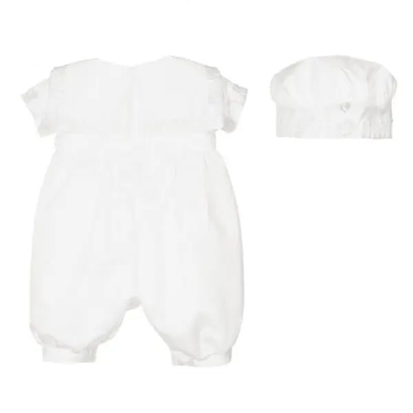 White Baby Romper & Hat Set