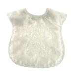 Ivory Satin Teddy Christening Bib