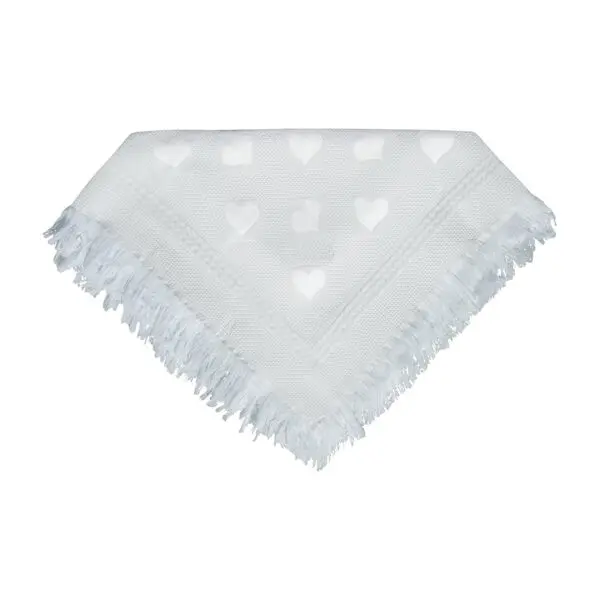 White Heart Patterned Shawl