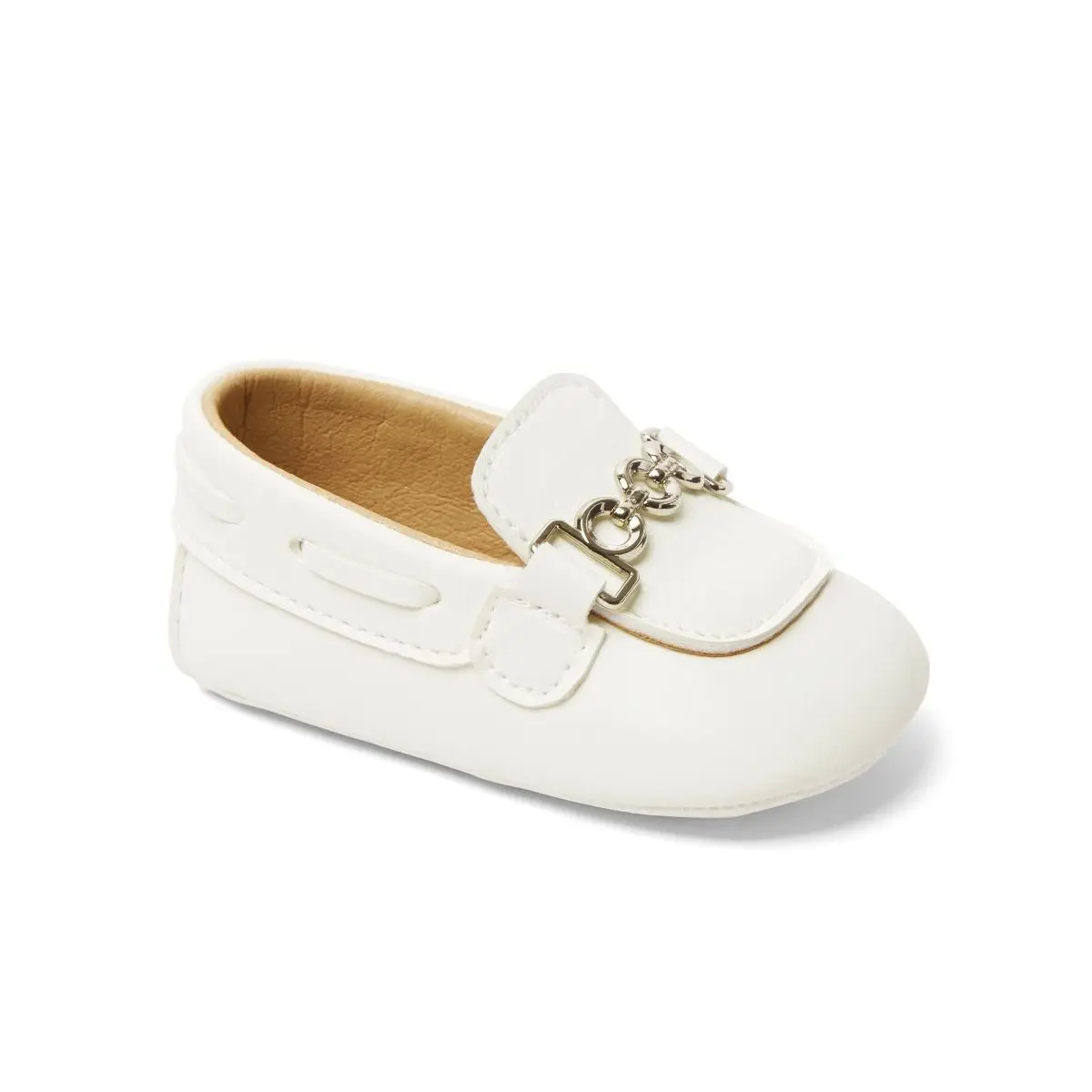 White Leather Pre-Walker Shoes