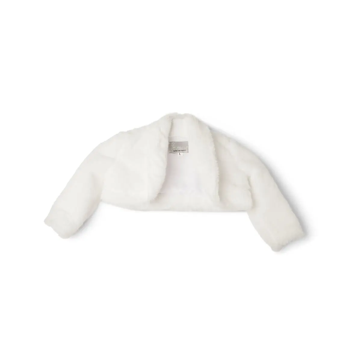 Baby Girls White Faux Fur Bolero