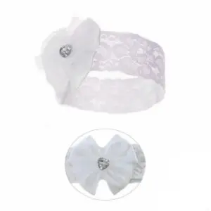 White Satin Bow Headband