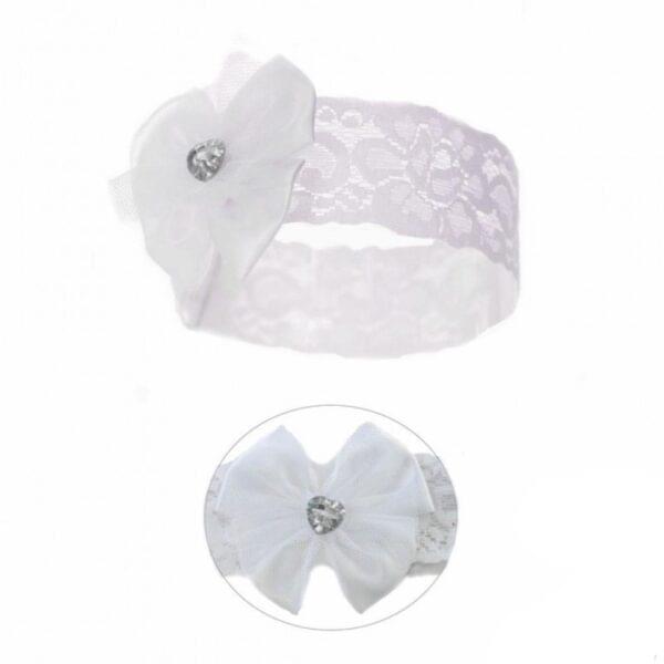 White Satin Bow Headband