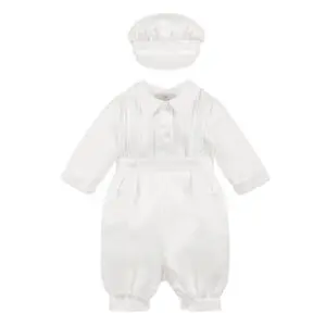 Boys White Satin Brace Set