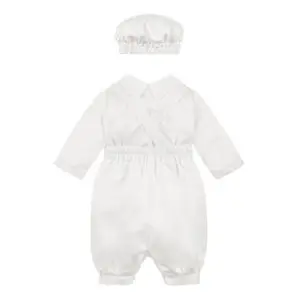 Boys White Satin Brace Set