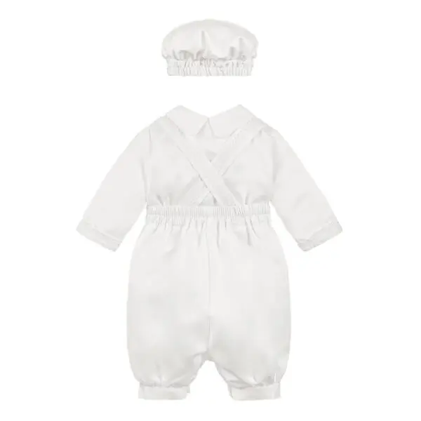 Boys White Satin Brace Set