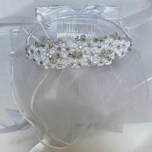 Girls Floral Headpiece & Veil