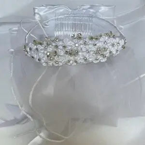 Girls Floral Headpiece & Veil