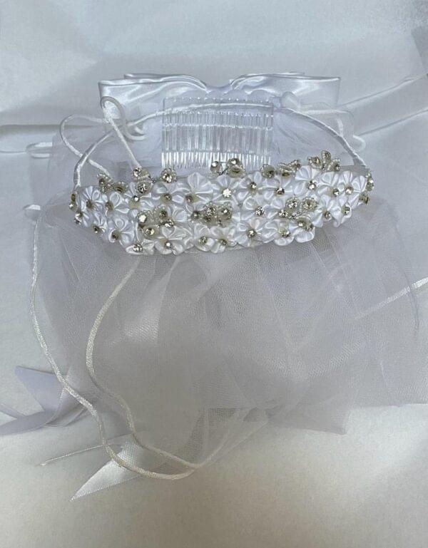 Girls Floral Headpiece & Veil