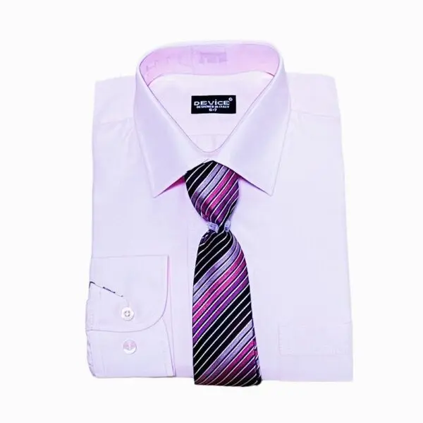 Boys Pink Formal Shirt & Tie