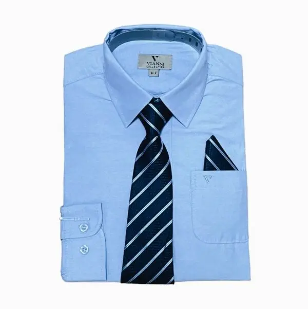 Boys Blue Formal Shirt & Tie