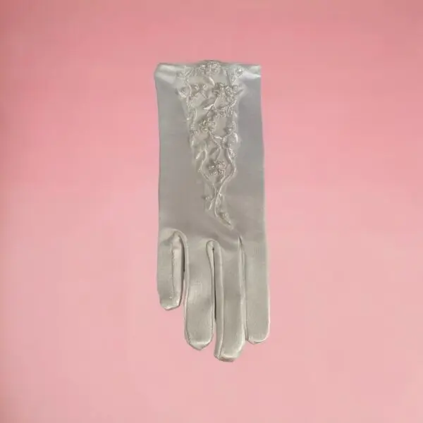 White Floral Vine Gloves