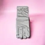 White Satin Beaded Gloves