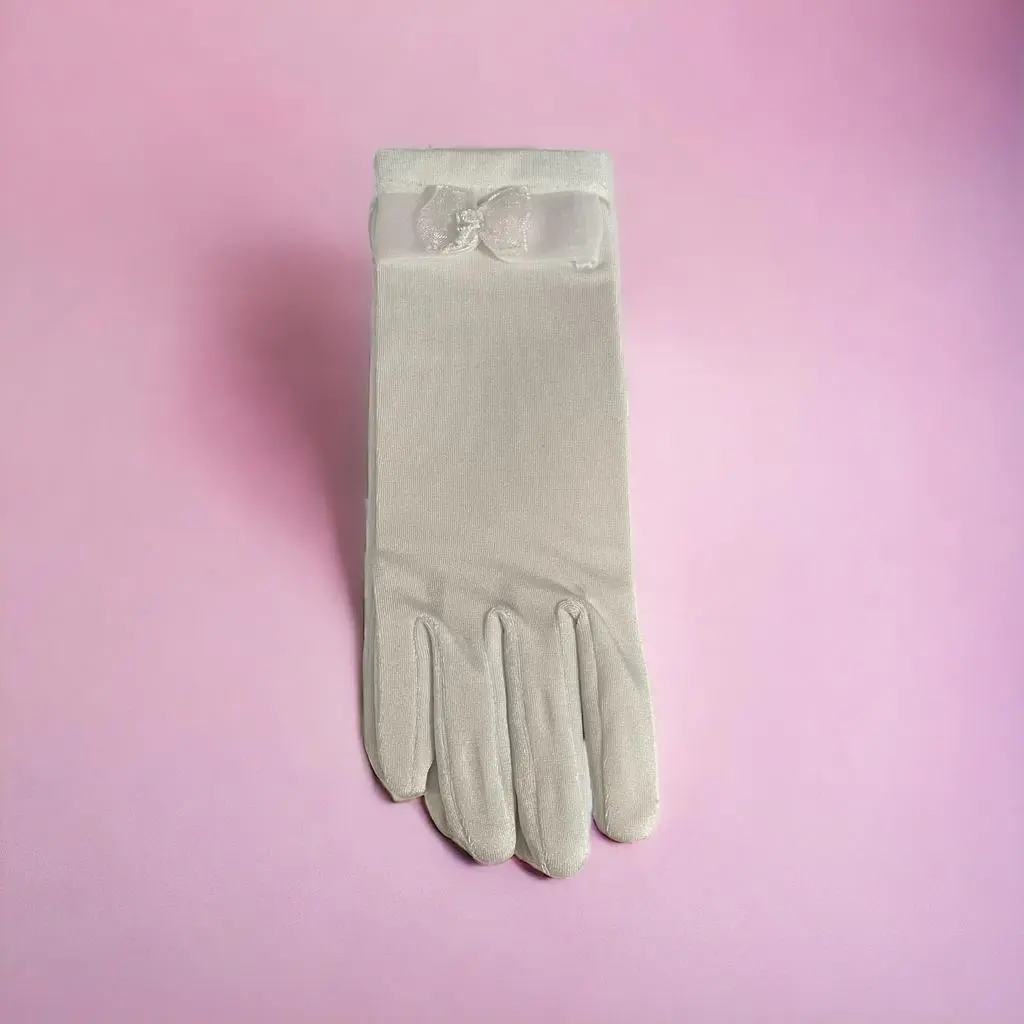 Girls White Communion Gloves