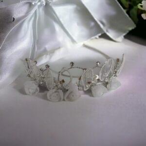 White Rose Vine Diamante Tiara