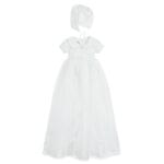 Baby Girls White Gown & Bonnet