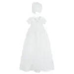 Baby Girls White Gown & Bonnet