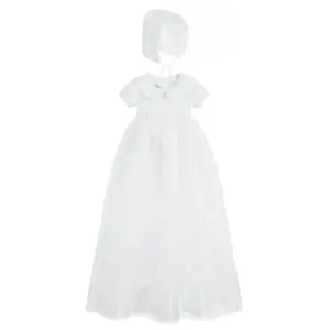 Baby Girls White Gown & Bonnet