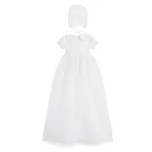 Baby Girls White Gown & Bonnet