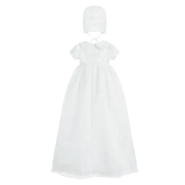 Baby Girls White Gown & Bonnet