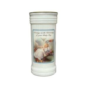 Boys Pillar Christening Candle