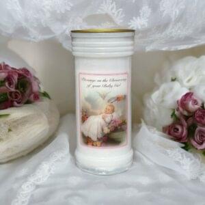 Girls Pillar Christening Candle