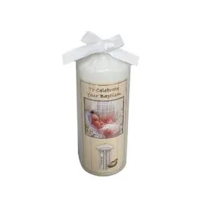 Gift Wrapped Christening Candle