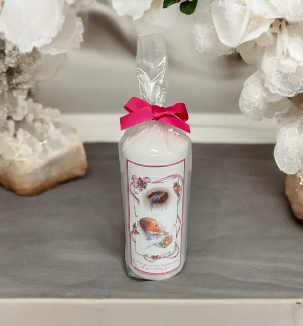 Gift Wrapped Christening Candle