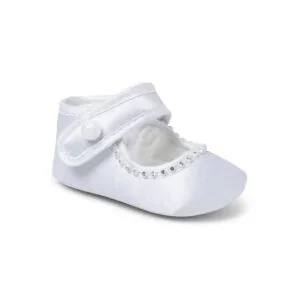 Baby Girls White Diamante Shoes