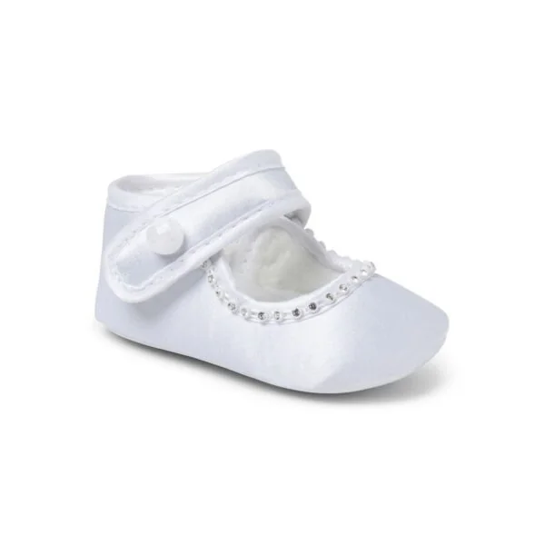 Baby Girls White Diamante Shoes