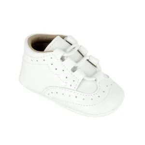 White Christening Brogue Shoes